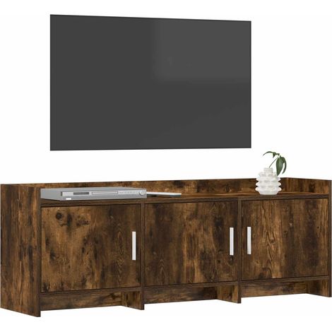Mobile TV Armadietto TV Mobile Porta TV 130 x 33 x 47 cm Rovere Fumo Legno ingegnerizzato (1/5)