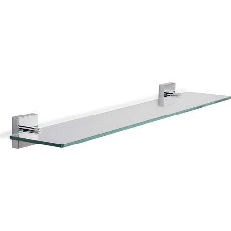 Croydex Flexi-Fix Glass Bathroom Shelf, Chrome, 62cm Length - Chester (1/5)