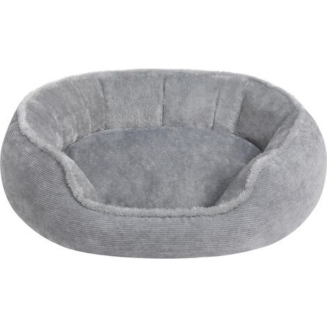Cat and Dog Bed, Soft Plush Cushion, Breathable Grey, 55x50x15cm, For Small Pets (1/5)