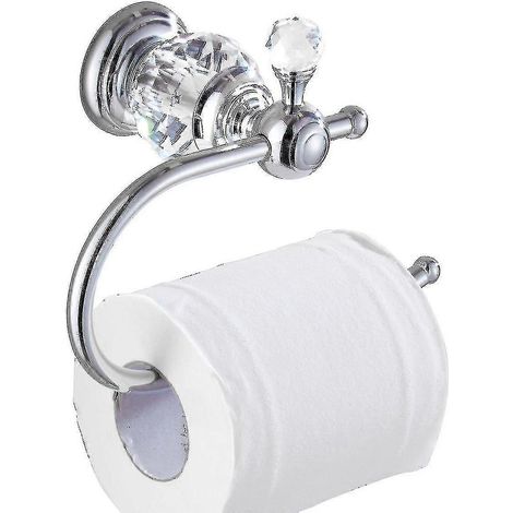 Porte-papier toilette en laiton chromé poli, support mural durable pour rouleau de papier toilette (1/3)