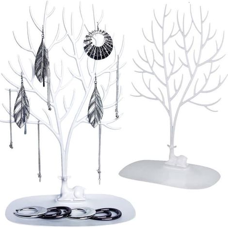 Présentoir à bijoux en bois, motif cerf, pour bracelets et boucles d'oreilles. (1/5)