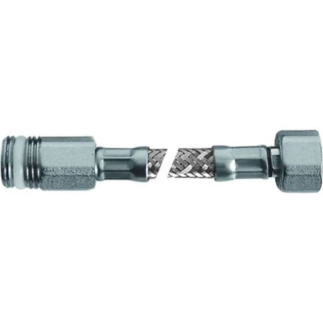 Flessibile in acciaio inox maschio prolungato/femmina modello flexcore cm25  M.1/2 f.3/8 - attacco maschio prolungato