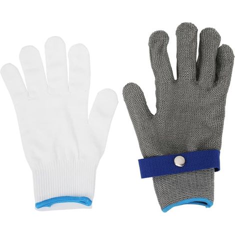 Gants de sécurité en acier inoxydable résistants aux coupures, niveau 5, pour la protection des mains (S) (1/5)