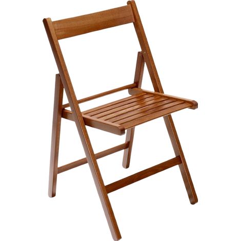 Marvin Sedia in Legno Pieghevole Birreria Colorata Interno o Esterno Salvaspazio Richiudibile da Campeggio Giardino Cucina Legno Massello Di Faggio Noce - 1 Sedia