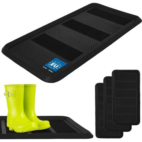 3 Pièces Bac D'Égouttement pour Chaussures - Gomme - 80 x 40 cm - Noir - Plateau Égouttoir à Bord Surélevé - Égouttoir Chaussures - Etanche Protection Sol-NANOTEH (1/5)
