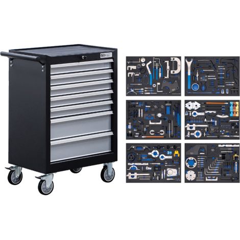 Chariot d'atelier BGS 7 tiroirs jeux d'outils de réglage de moteur - 6076 (1/5)