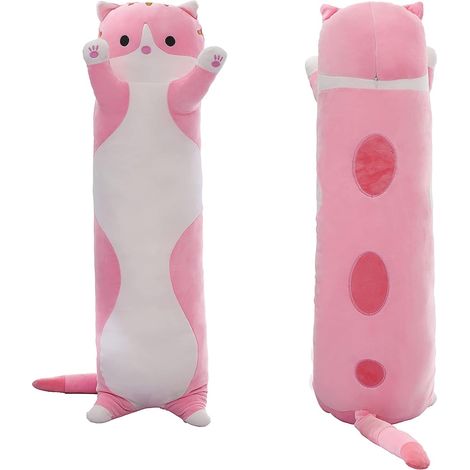 1 Coussin en peluche chat, garnissage duvet, tissu velours élastique, fermeture invisible, lavable, décoration salon (1/5)