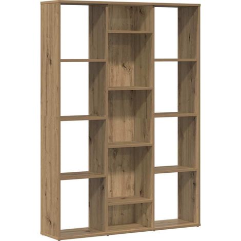 Séparateur de pièce/Bibliothèque,Armoire de livres,Meuble de Rangement chêne artisanal 100x24x140 cm CFW411348
