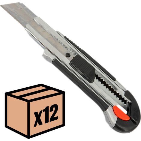 Lot de cutters professionnels rétractables Couteau utilitaire avec stockage de 2 lames 22mm Taille - Lot de 10 (1/5)