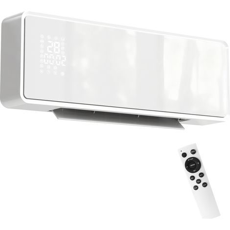 Radiateur mural électrique basse consommation 2000 W avec 3 modes, affichage LED, thermostat, minuterie et panneau en verre (1/5)