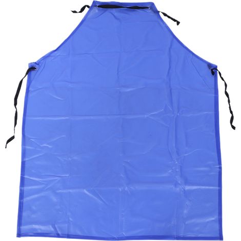 Tablier PVC Imperméable Transparent Bleu Résistant Huile Acide Graisse Cuisine Garage Boucherie 110x87cm (1/5)