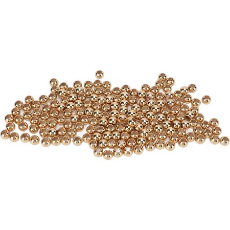 200 Pcs Spacer Beads Large Hole Round 5mm/0.2in Aperture 10mm/0.4in Jewelry Resin Spacers for Bracelets Necklaces10mm Gold (1/5)