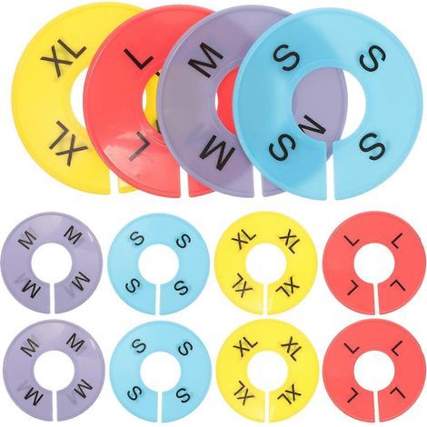 20 séparateurs de taille pour penderie, cintres en plastique, tailles S, M, L, XL-9.00X9.00X0.30CM (1/4)