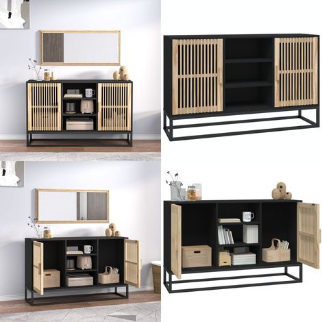 Buffet noir 105x30x65 cm bois d'ingénierie - Buffet Noir - Armoire Moderne - Meuble Rangement - Mobilier Salon - Décoration Intérieur - Home & Living (1/5)