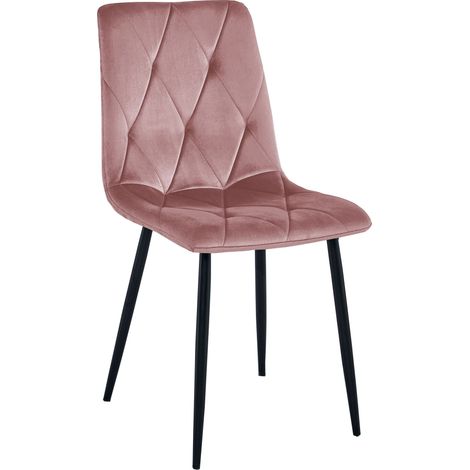 Silla Libra - terciopelo rosa / patas negras x 1 (1/5)