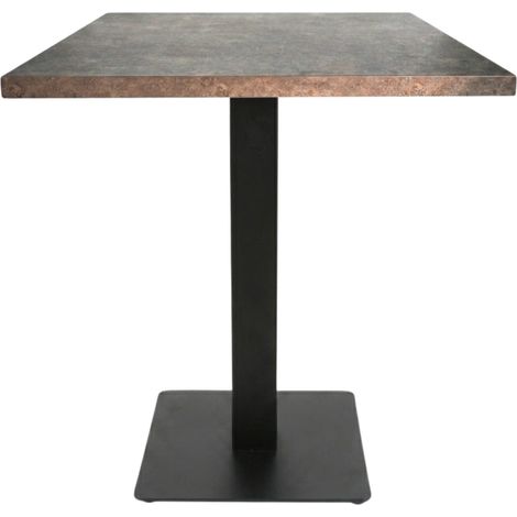 Table intérieure RUSTY 70x70 cm avec le pied IRON black plat