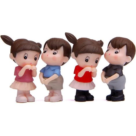 Set mit 4 Kawaii-Figuren für Jungen und Mädchen, Gartentortendekoration (1/5)