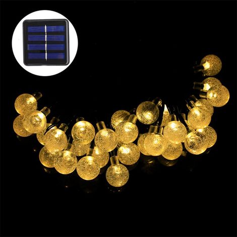 Guirlande Lumineuse À Bulles LED - Éclairage Extérieur Solaire - Décoration Halloween Noël Camping Séjour - 10 m - 100 Leds (1/5)