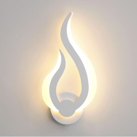 Applique da parete a LED per interni, applique a LED creativa a forma di fiamma, lampada da parete moderna per interni, luce calda 3000K per soggiorno, Chamb-Crezuo