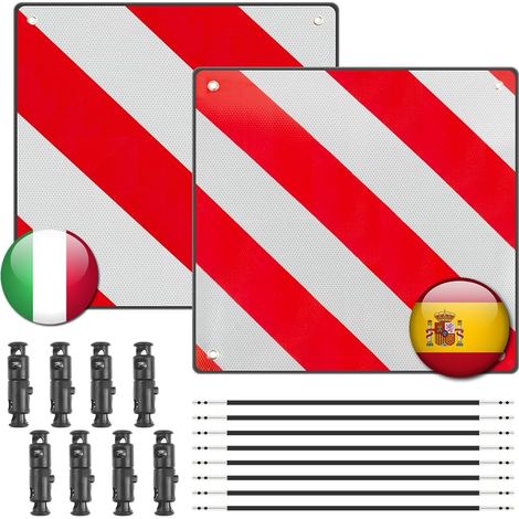 2 en 1 Panneau Signalisation Porte Velo, 50 x 50 cm Réflecteur De Signalisation, Panneau Avertissement Porte-Vélos pour Caravanes, Camping-Cars, Voitures Porte Velo Voiture, Remorque Arrière (1/5)