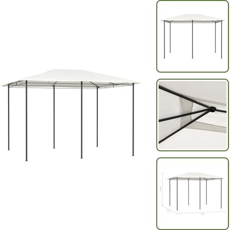 Belvédère 3x4x2,6 m Crème 160 g/m² - Auvent - Gazebo - Parasol - Abri Jardin - Tente Extérieure (1/5)