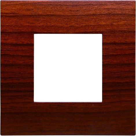 Placca Plastica ETTROIT Serie Venus 2 Posti/Moduli 502 Compatibile Con Vimar Arke, 14 Colori Disponibili (Radica)