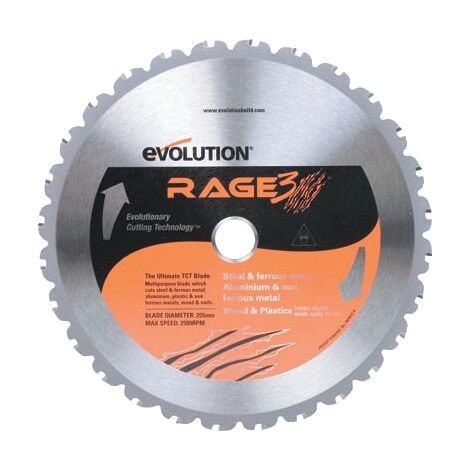 Evolution Power Tools RAGE Lama Multi-Purpose Saw Blade with Tungsten Carbide Tips – 255 mm (1/6)