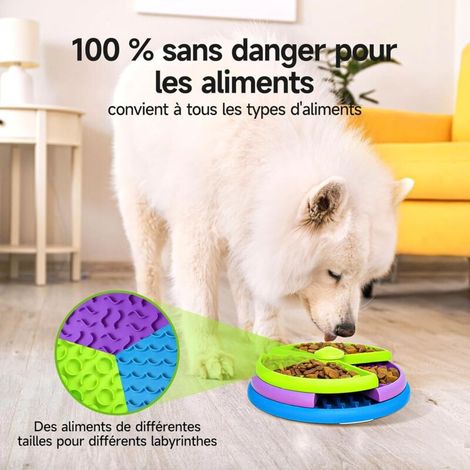 Gamelle Anti-Glouton pour Chien à 3 Niveaux - Gamelle Puzzle Slow Feeder avec Base Antidérapante -Applicable à Petit/Moyen/Grand Le Chien- Réduit l'Anxiété & Améliore la Digestion (1/3)