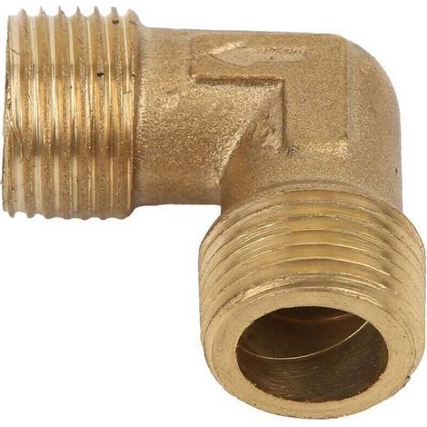 Raccordo a gomito per compressore d'aria, valvola di non ritorno in ottone forgiato con filettatura maschio a 90 gradi, raccordo per tubo flessibile G 3/8" x G 3/8". (1/4)