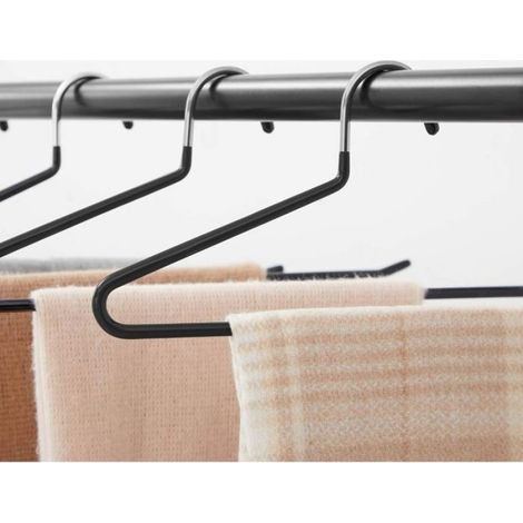 Cintres Pantalons - Métal 5 mm - Antiglisse PVC - Pour Armoire et Dressing - Lot de 20 - 35 x 0 5 x 13 cm (1/5)