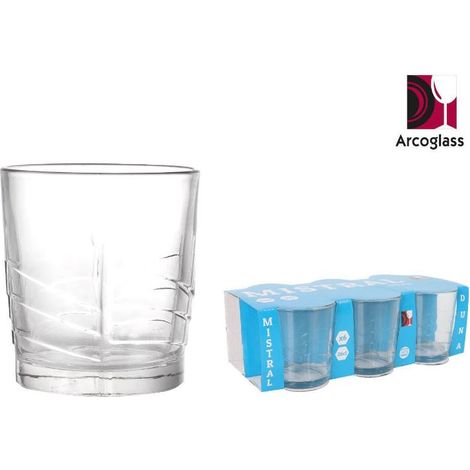 26 cls vaso agua mistral duna similar vaso arco bormiolli - caja 6 unidades