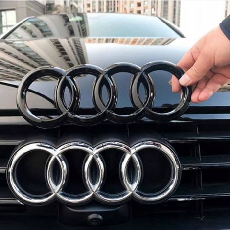 1pcs Insigne badge logo emblème avant 285×99mm Noir Brillant pour Audi A6 C7 Q3 Q5 Q7 (1/4)