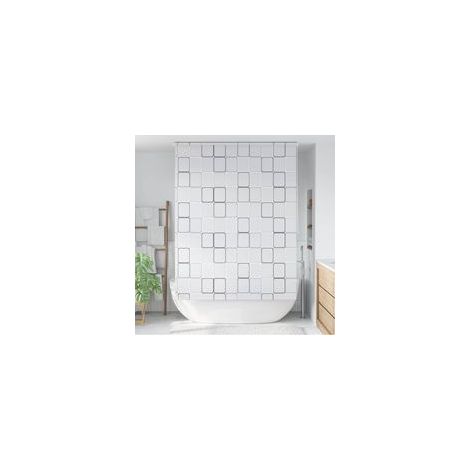 Crezuo 140 x 240 cm Duschrollo mit quadratischem Muster