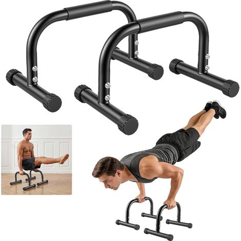 Barres de Parallètes, Capacité de Charge 200 kg, Dimensions 43 cm L x 25 cm l x 25 cm H, Matériau Acier Alliage, Forme Support de Pompes en I, Type Entraînement de Force (1/5)
