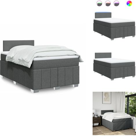 Sommier à lattes de lit avec matelas Gris foncé 120x200cm Tissu - Sommier À Lattes De Lit - Sommiers À Lattes De Lit - Lit - Meuble De Chambre À Coucher (1/5)
