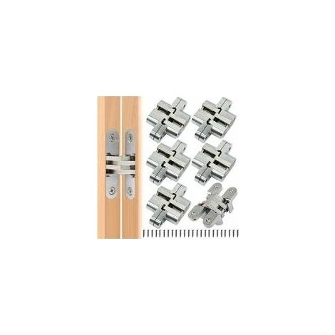 Hidden Folding Cross Hinges, Invisible Locking Hinges, Curved Furniture Hinges, Steel Corner Hinges for Cabinet Doors, Easy Installation for Cabinet Doors and Furniture (1/5)