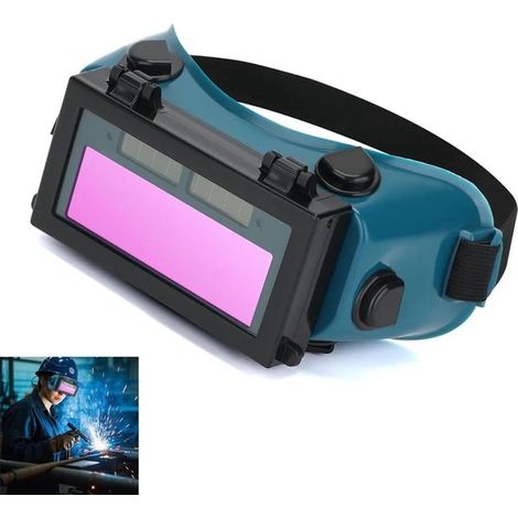 Lunettes de soudage auto-éclairantes (avec lentille intérieure transparente),lunettes de sécurité,casque de soudage avec protection solaire (1/4)