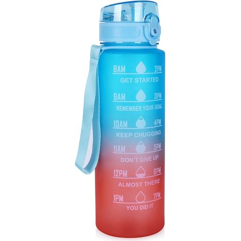 Wasserflasche, Saftflasche, wiederverwendbar, auslaufsicher, Schulflasche, 1 Liter (1/5)