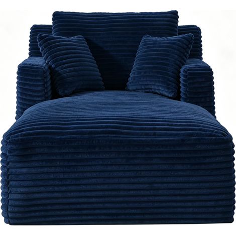 Fauteuil relax, inclinable, 100 x 166 cm, bleu marine antique (1/5)
