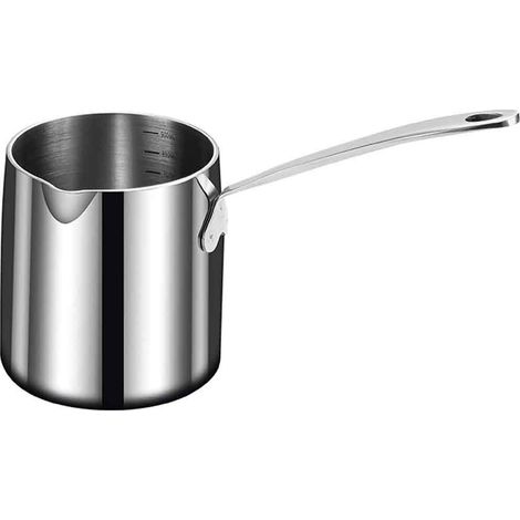 Bouilloire à long manche, en acier inoxydable, 900 ml, 11,5 x 10 cm, argentée