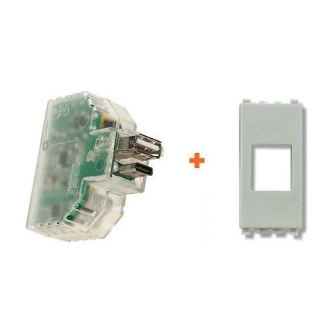 Fanton caricatore USB A+C incasso compatibile Vimar Arke bianca - 82893-AB