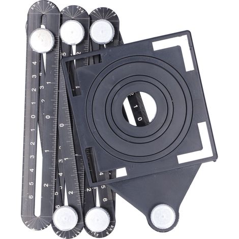 Règle pliante à 6 volets, outil de mesure multifonctionnel universel en alliage d'aluminium multi-angles 5041