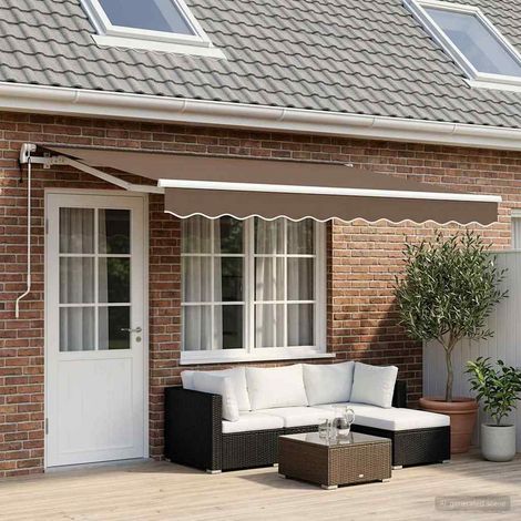 vidaXL Auvent rétractable Taupe 4 × 3 m Tissu et Aluminium (1/5)