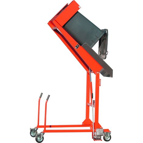 Bauer Mülltonnen-Kippstation MKS-H mit Handpumpe, lackiert, Feuerrot