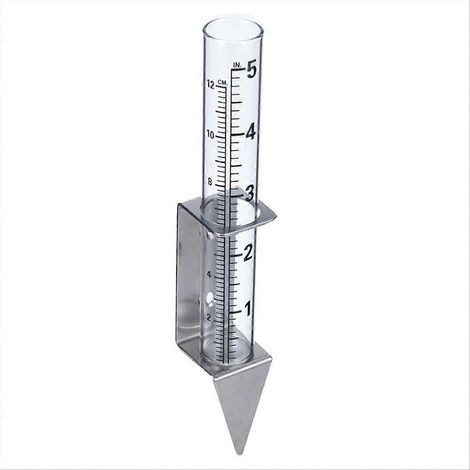 Pluviomètre de 12,7 cm (5 pouces) avec tube et support 2 en 1 en acier inoxydable (1/5)