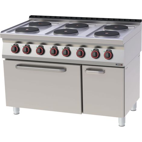 Fourneau électrique 6 Feux Avec Four électrique Statique Gn 2/1 120 - Casselin