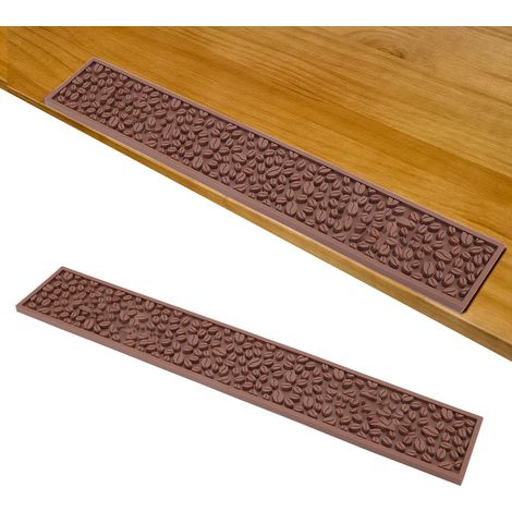 Rechteckige, hitzebeständige, rutschfeste Thekenmatte aus Silikon-PVC, Zubehör für die Kaffeetheke, braun (1/5)