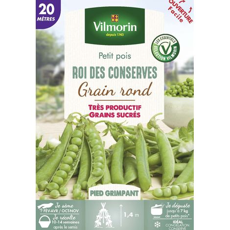 Vilmorin Pois Grimpant à Grain Rond Roi des Conserves - 20 m (1/2)