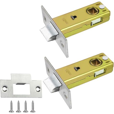 Lot de 2 poignées de porte intérieures plates en acier inoxydable à mortaiser 45 mm