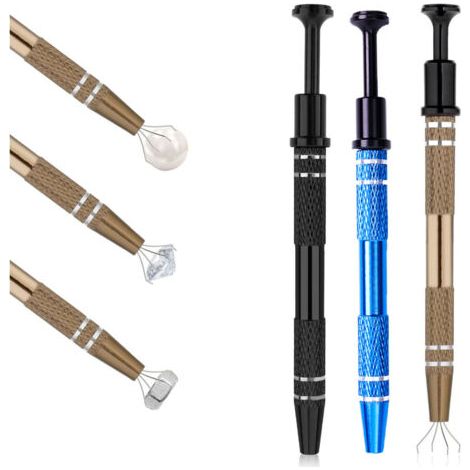 Greifer – Perforierter Kugelzapfen – Silberpflücker – Gemakkelijk te grip – Geschikt für Kugel, Diamant perforiert – Schwarz, Braun, Blau – 3 Stück (1/4)
